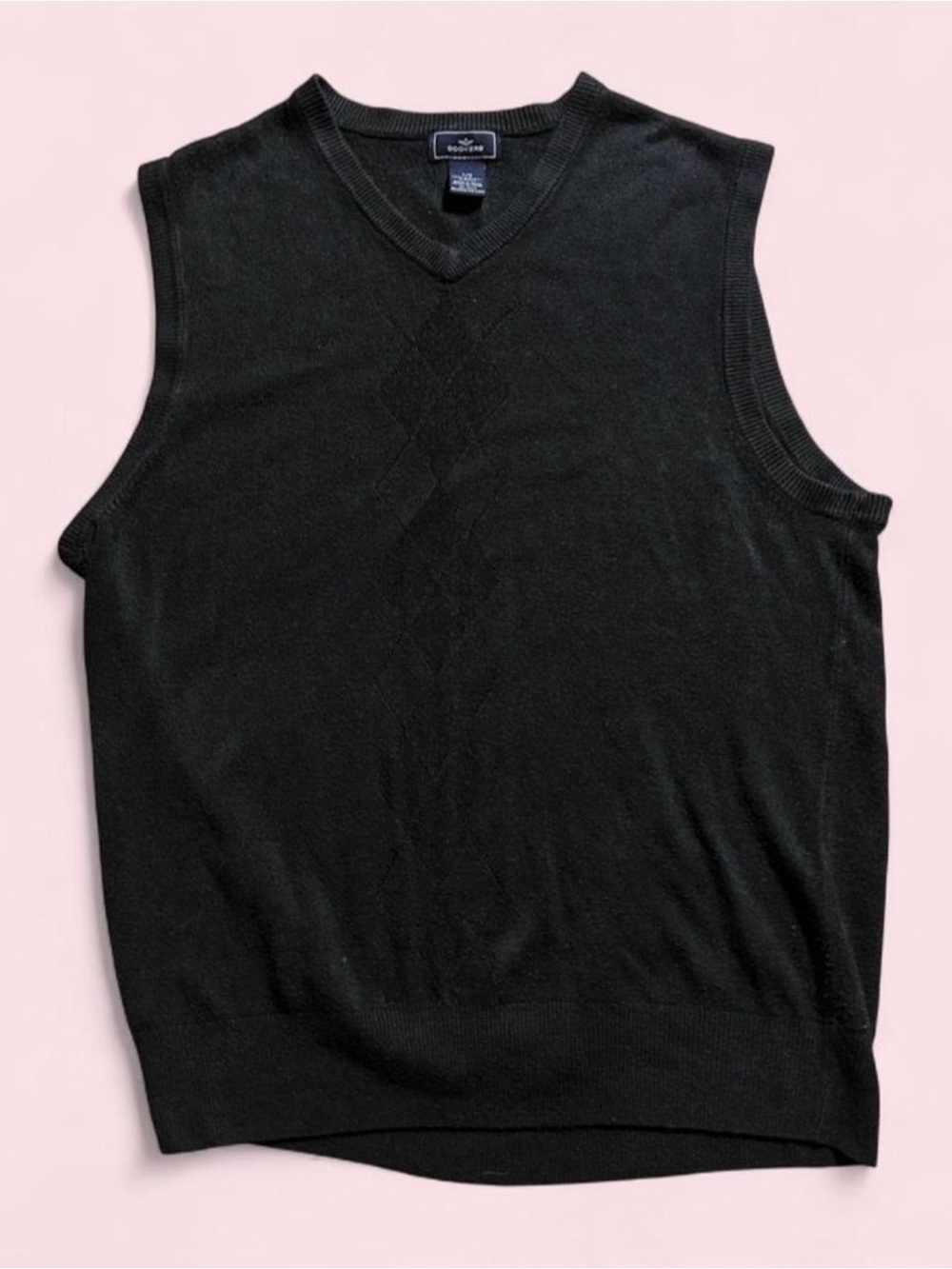 Black V-Neck Knit Sweater Vest - Dockers